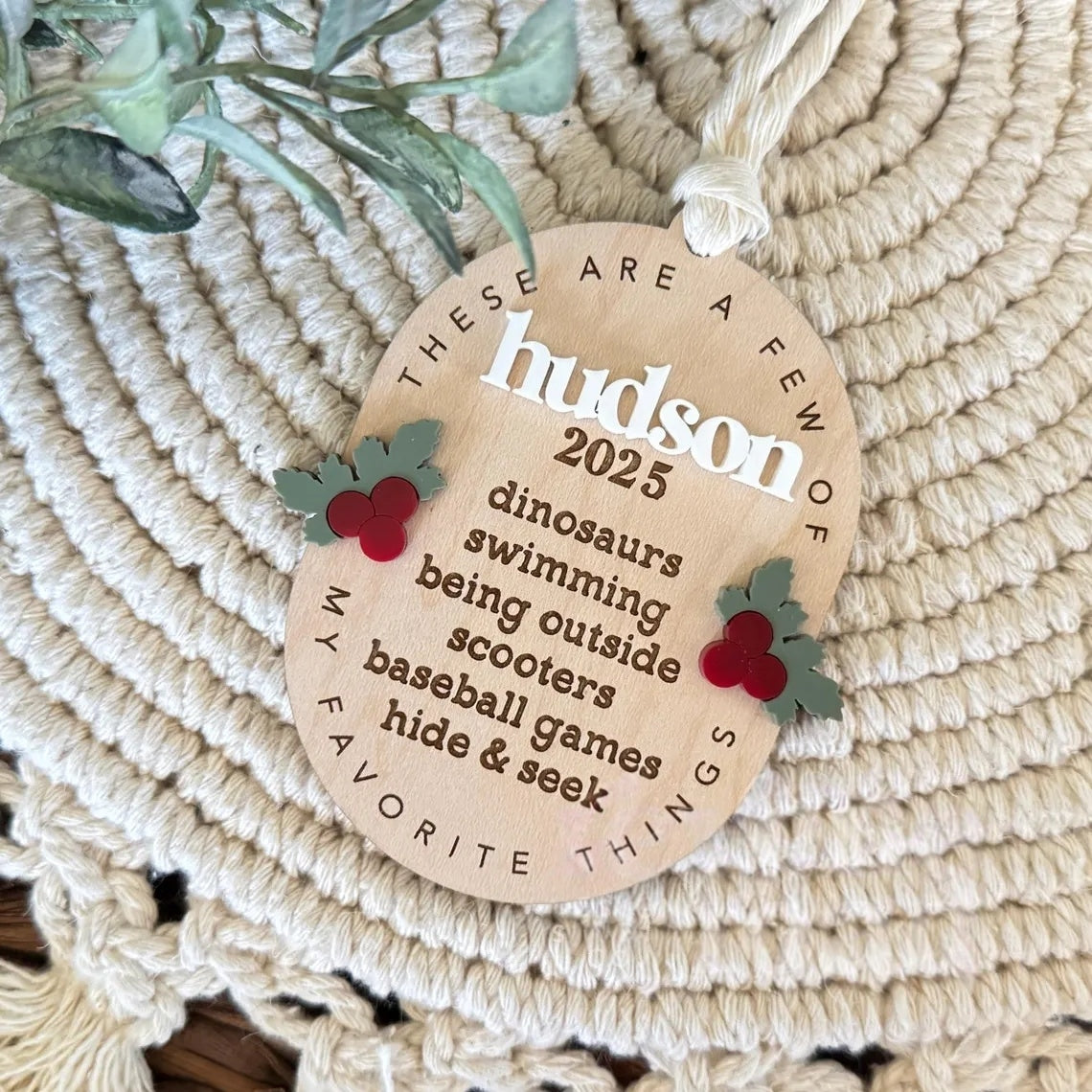 Personalized Favorite Things Ornament – Kids Christmas Keepsake