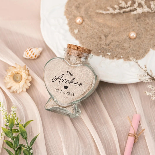 Personalized Travel Sand Bottle – Honeymoon or Beach Memory Keepsake
