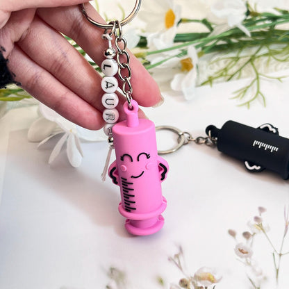 Personalized Syringe Ampoule Opener Keychain | Nurse Gift Medical Charm