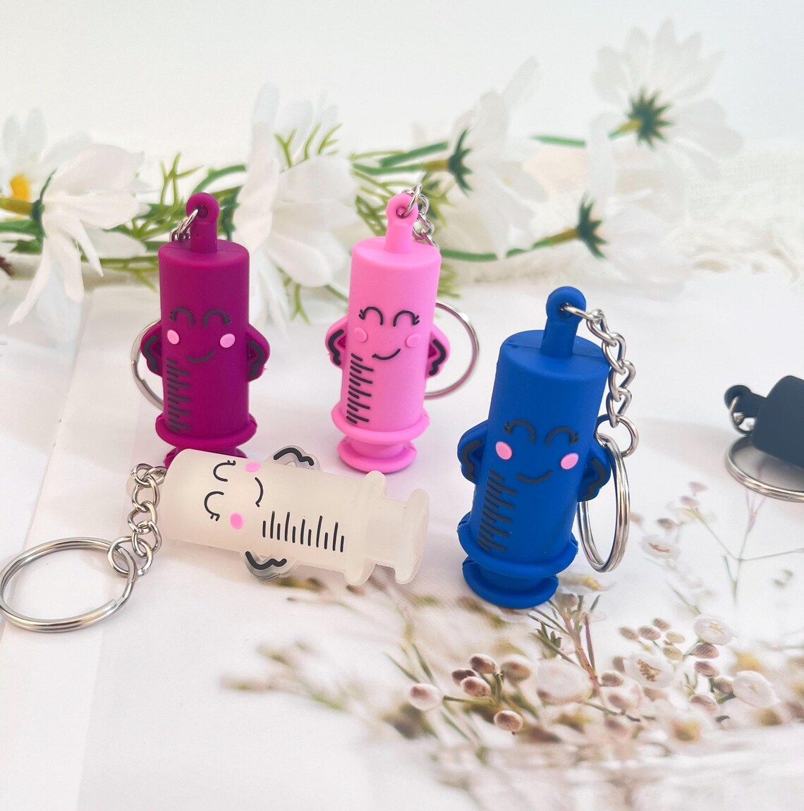 Personalized Syringe Ampoule Opener Keychain | Nurse Gift Medical Charm