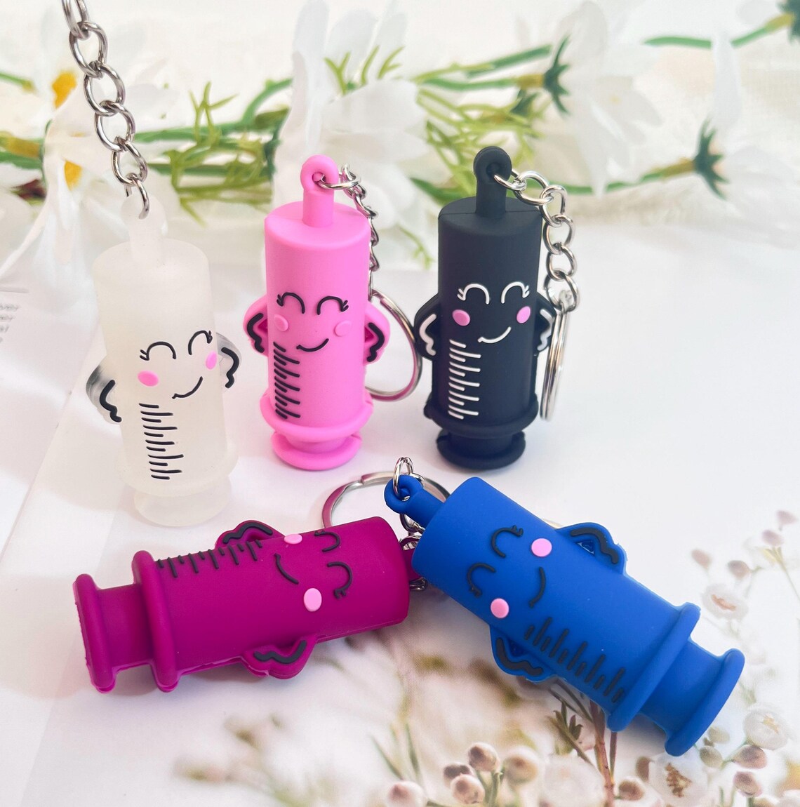 Personalized Syringe Ampoule Opener Keychain | Nurse Gift Medical Charm