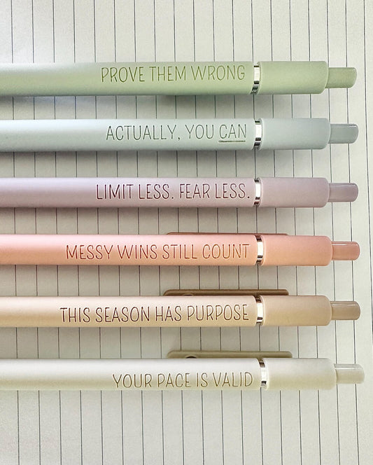 Personalized Motivational Gel Pens | Custom Quote 6-Pen Set