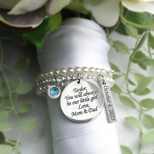 Something Blue Bridal Bouquet Charm – Custom Message & Date