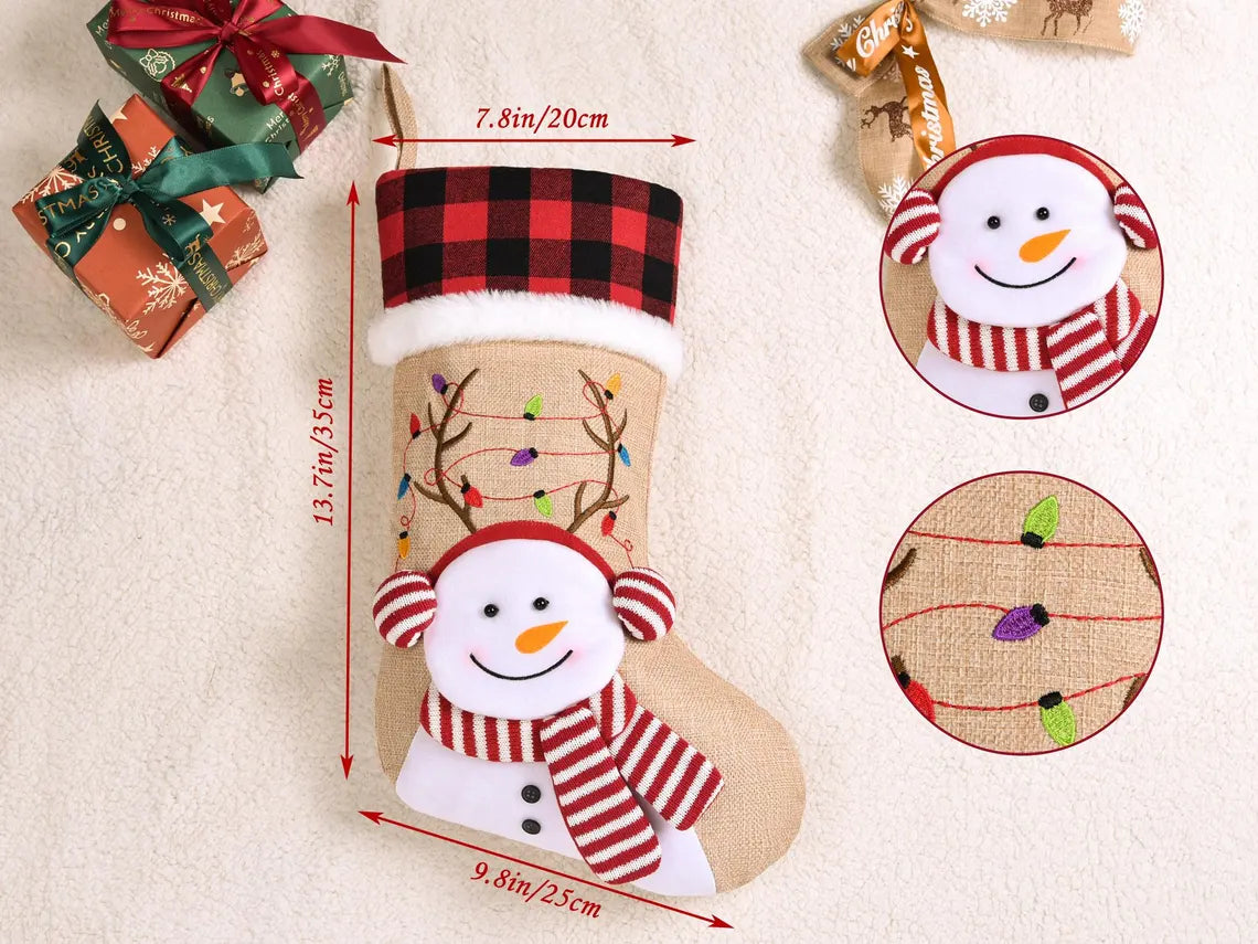 2025 Personalized 3D Christmas Stocking – Embroidered with Name