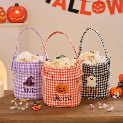 Personalized Halloween Basket – Custom Embroidery Trick or Treat Bag