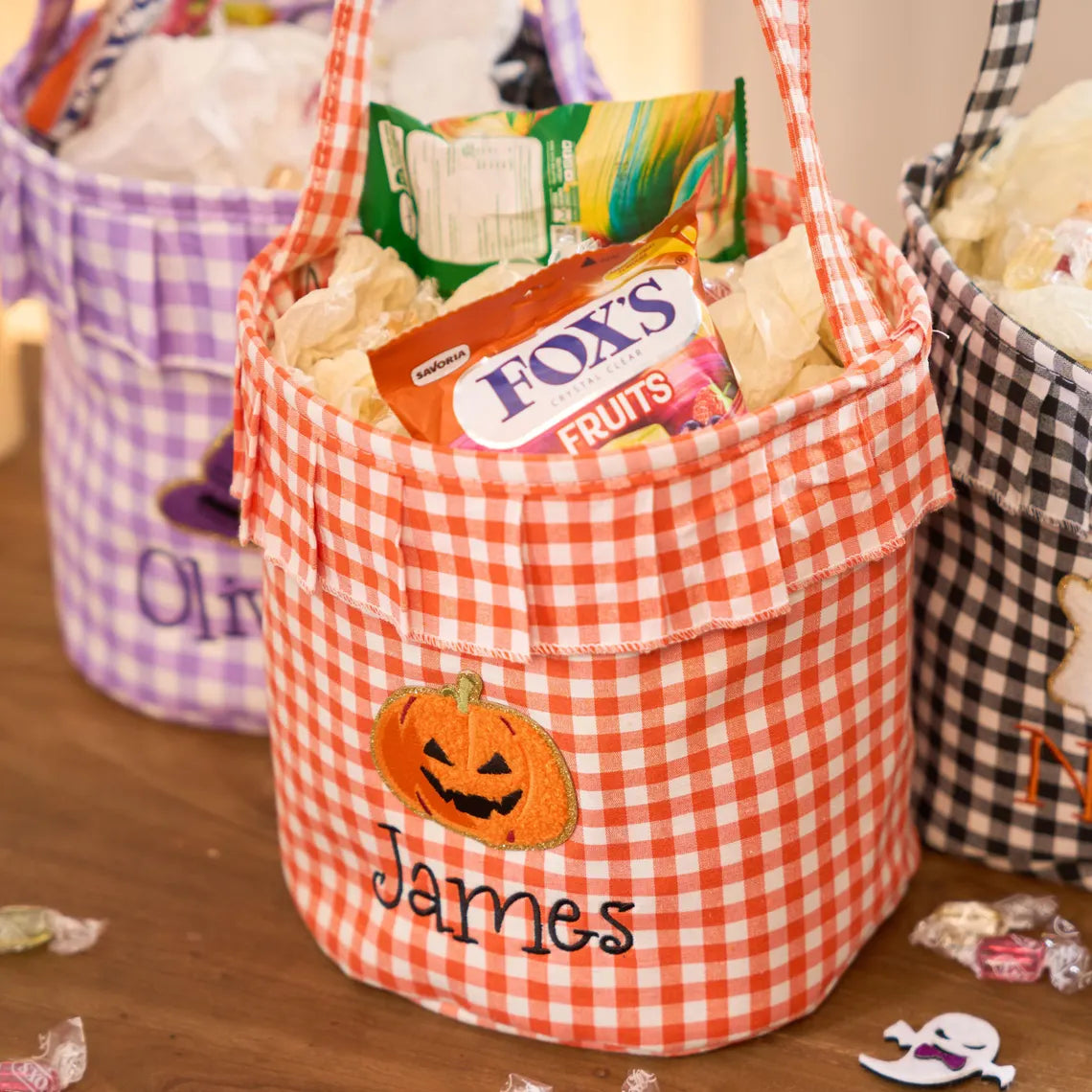 Personalized Halloween Basket – Custom Embroidery Trick or Treat Bag