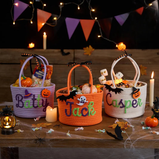 Personalized Halloween Treat Bag with Name | Trick-or-Treat Basket