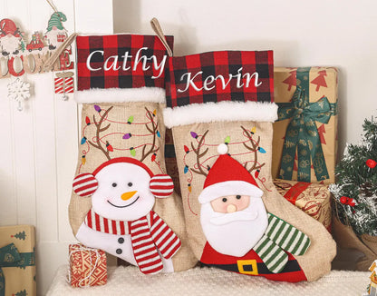 2025 Personalized 3D Christmas Stocking – Embroidered with Name