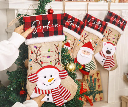 2025 Personalized 3D Christmas Stocking – Embroidered with Name
