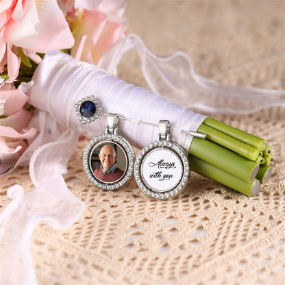 Custom Wedding “Something Blue” Memory Charm | Bouquet Keepsake