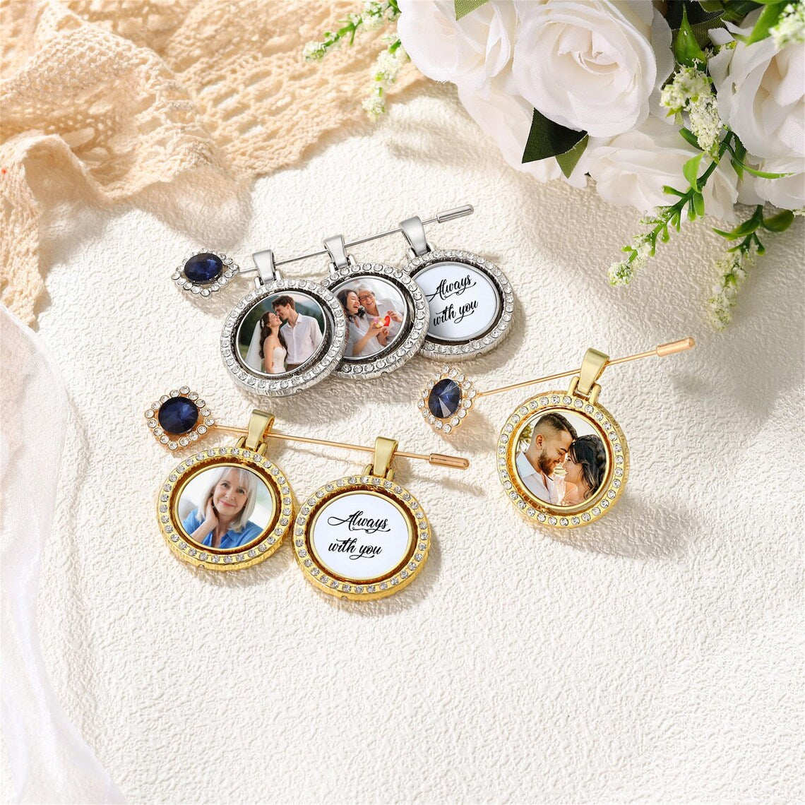 Custom Wedding “Something Blue” Memory Charm | Bouquet Keepsake