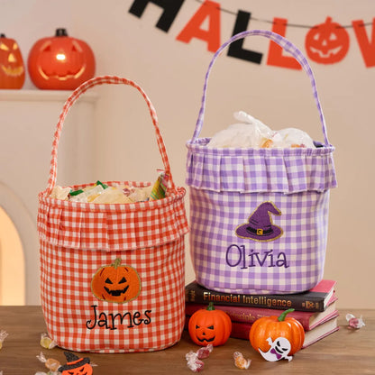 Personalized Halloween Basket – Custom Embroidery Trick or Treat Bag