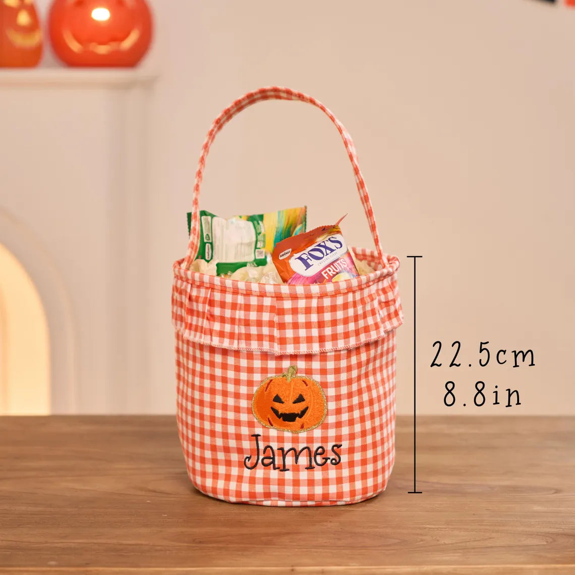 Personalized Halloween Basket – Custom Embroidery Trick or Treat Bag
