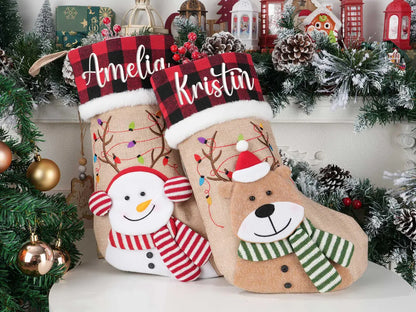 2025 Personalized 3D Christmas Stocking – Embroidered with Name