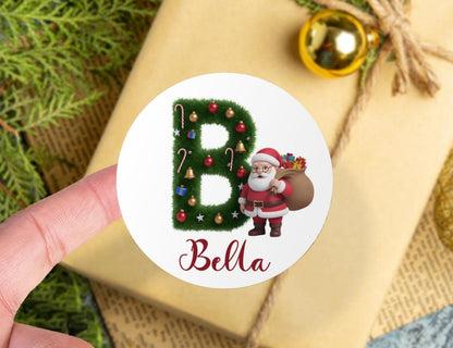 Personalized Christmas Tree Stickers – Custom Name Gift Labels