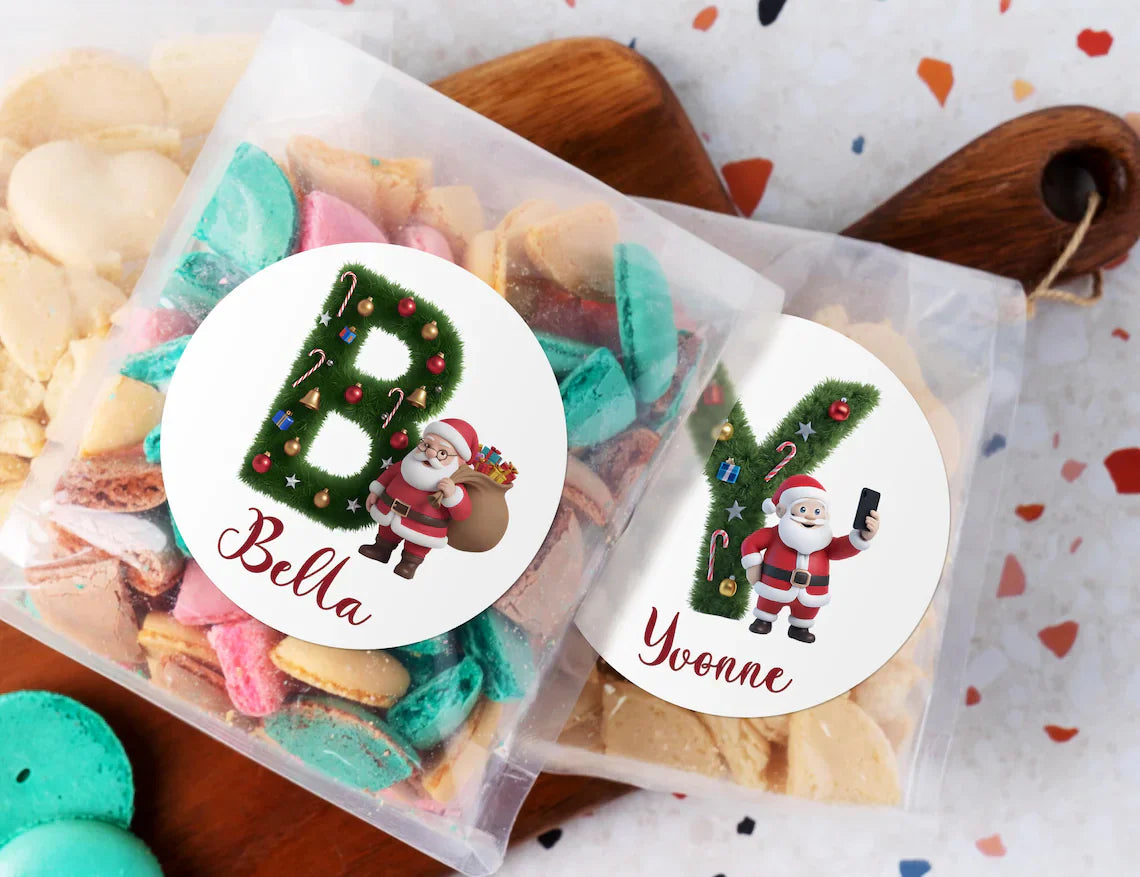 Personalized Christmas Tree Stickers – Custom Name Gift Labels