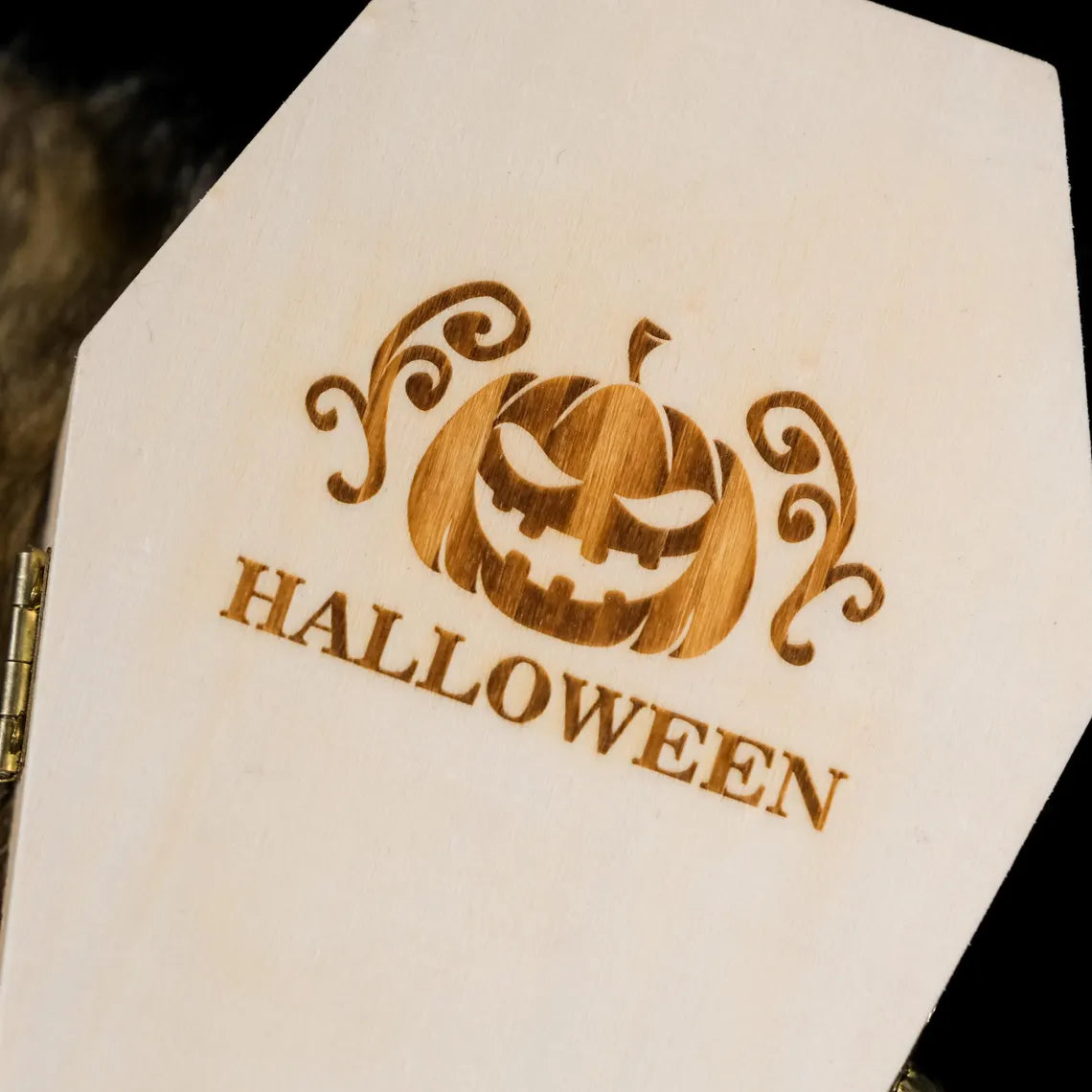 Handmade Personalized Wood Halloween Coffin Box – Spooky Treat & Gift