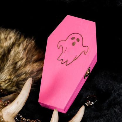 Handmade Personalized Wood Halloween Coffin Box – Spooky Treat & Gift