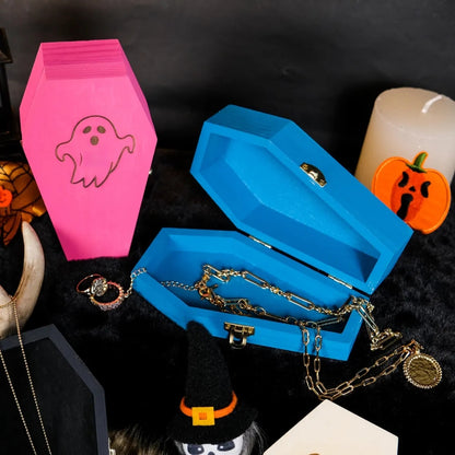 Handmade Personalized Wood Halloween Coffin Box – Spooky Treat & Gift