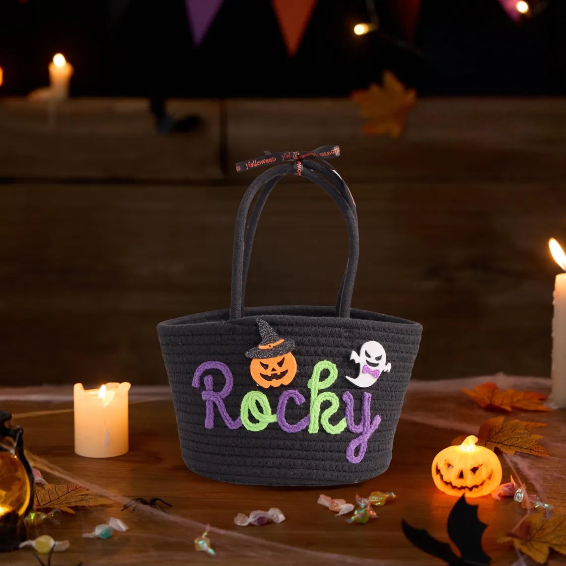 Personalized Halloween Treat Bag with Name | Trick-or-Treat Basket