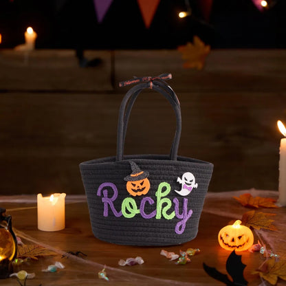 Personalized Halloween Treat Bag with Name | Trick-or-Treat Basket