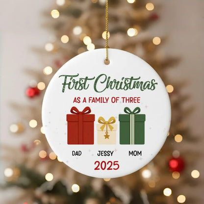 Baby’s First Christmas Ornament 2025 | Personalized Family Ornament