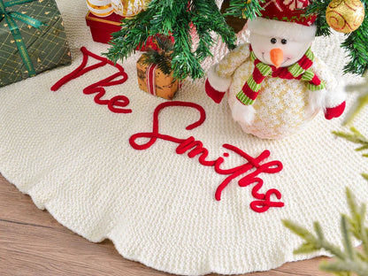 Personalized Christmas Tree Skirt – Family Holiday Home Decor