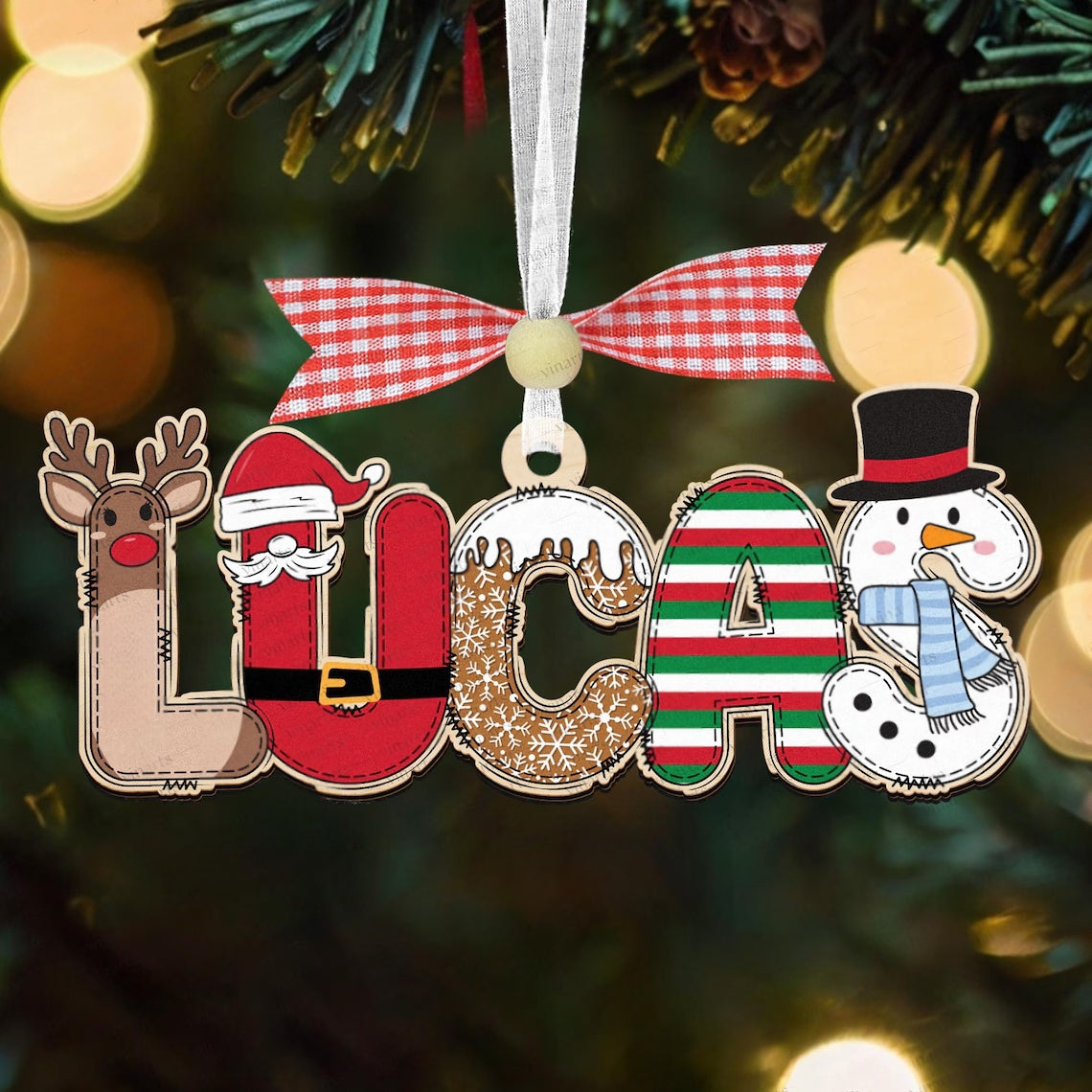 Personalized Acrylic Christmas Letter Ornament 2025 | Festive Holiday Decor