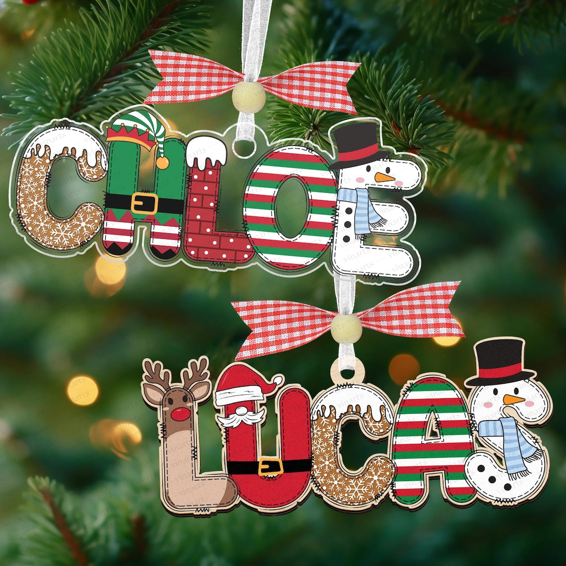 Personalized Acrylic Christmas Letter Ornament 2025 | Festive Holiday Decor
