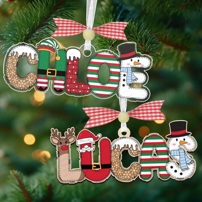 Personalized Acrylic Christmas Letter Ornament 2025 | Festive Holiday Decor
