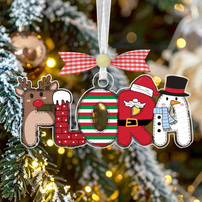 Personalized Acrylic Christmas Letter Ornament 2025 | Festive Holiday Decor