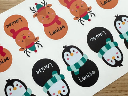 Personalized Christmas Gift Tags Stickers | Set of 20 Holiday Labels