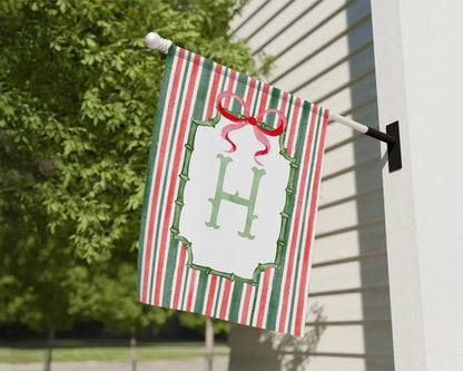 Personalized Monogram Christmas Garden Flag | Red & Green Outdoor Décor