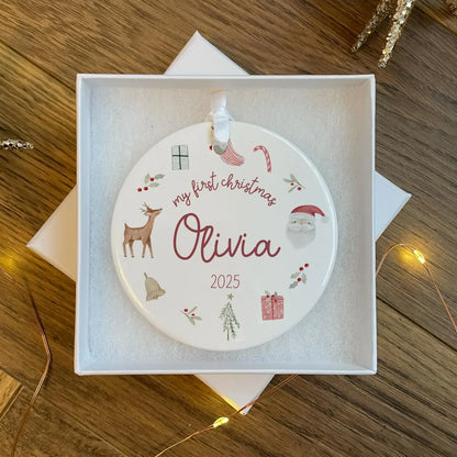 Personalized Baby’s First Christmas Bauble | Ceramic Ornament Keepsake
