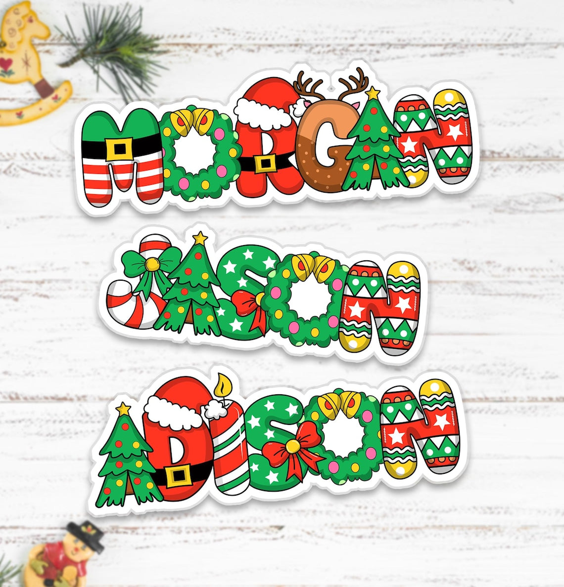 Personalized Christmas Gift Labels | Custom Name Stickers Set