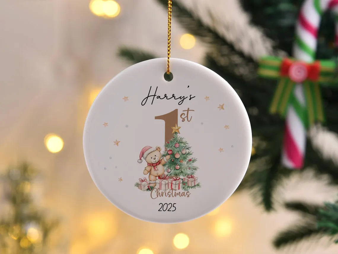 Baby’s First Christmas Ornament | Personalized Ceramic Keepsake