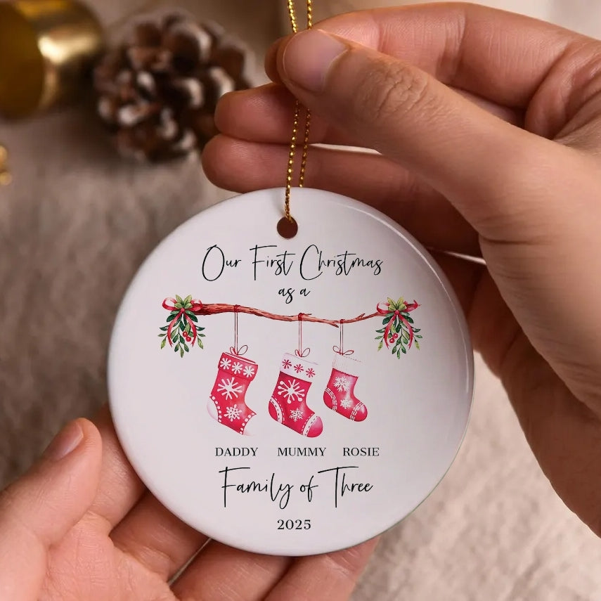 Personalized Family Christmas Ornament 2025 | Family of 3-6