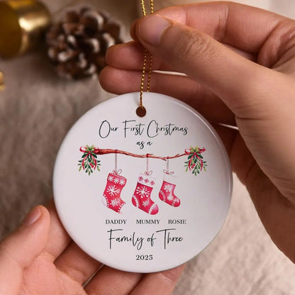 Personalized Family Christmas Ornament 2025 | Family of 3-6