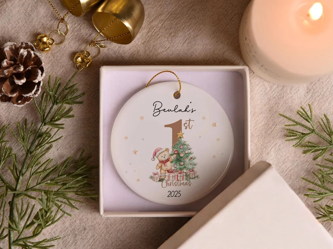 Baby’s First Christmas Ornament | Personalized Ceramic Keepsake