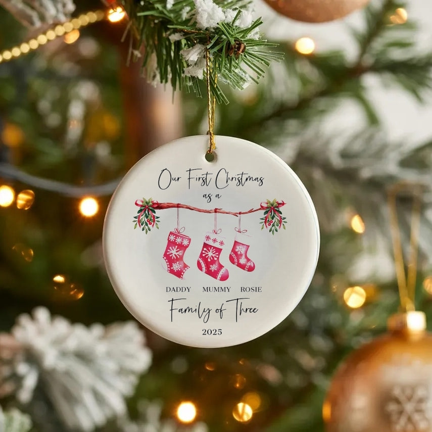 Personalized Family Christmas Ornament 2025 | Family of 3-6