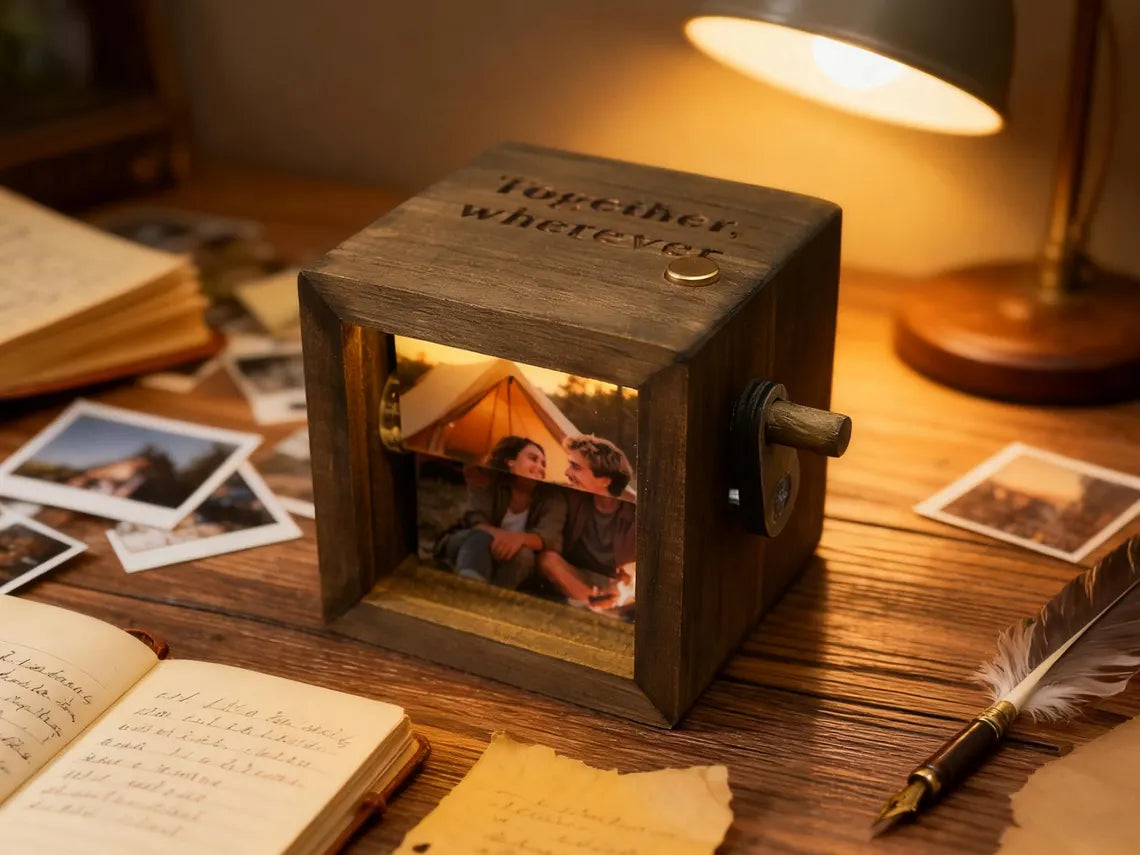 Personalized Photo Flipbook Animation Box – Custom Wooden Gift