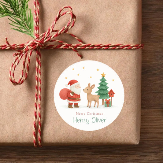 Personalized Christmas Stickers for Kids | 16 Festive Icon Designs