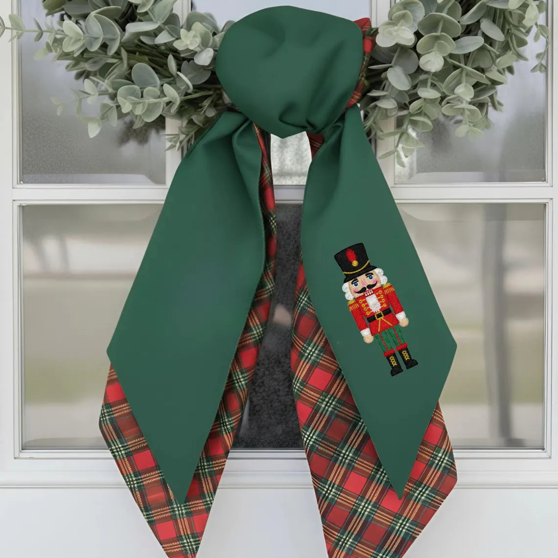 Personalized Nutcracker Wreath Sash | Embroidered Christmas Door Bow
