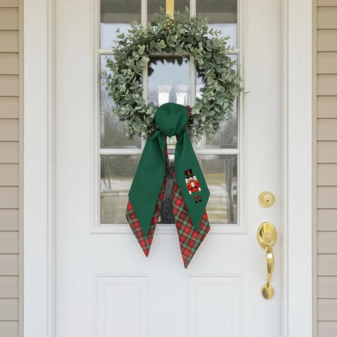 Personalized Nutcracker Wreath Sash | Embroidered Christmas Door Bow