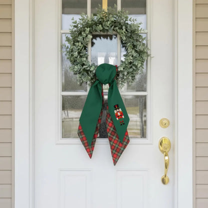 Personalized Nutcracker Wreath Sash | Embroidered Christmas Door Bow