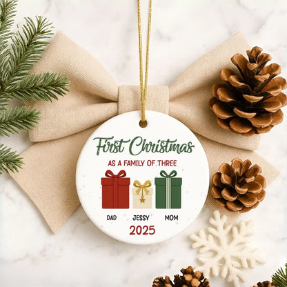 Baby’s First Christmas Ornament 2025 | Personalized Family Ornament
