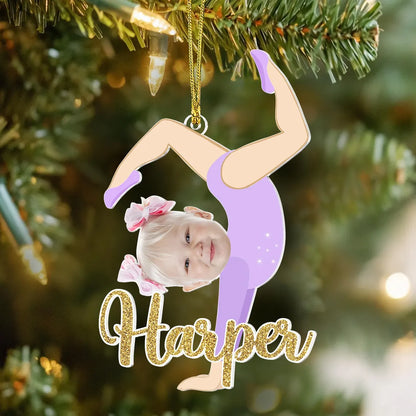 Personalized Face Gymnastics Ornament | Kids Gymnastics Gift