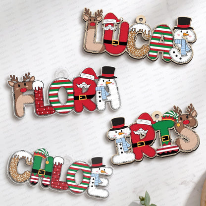 Personalized Acrylic Christmas Letter Ornament 2025 | Festive Holiday Decor