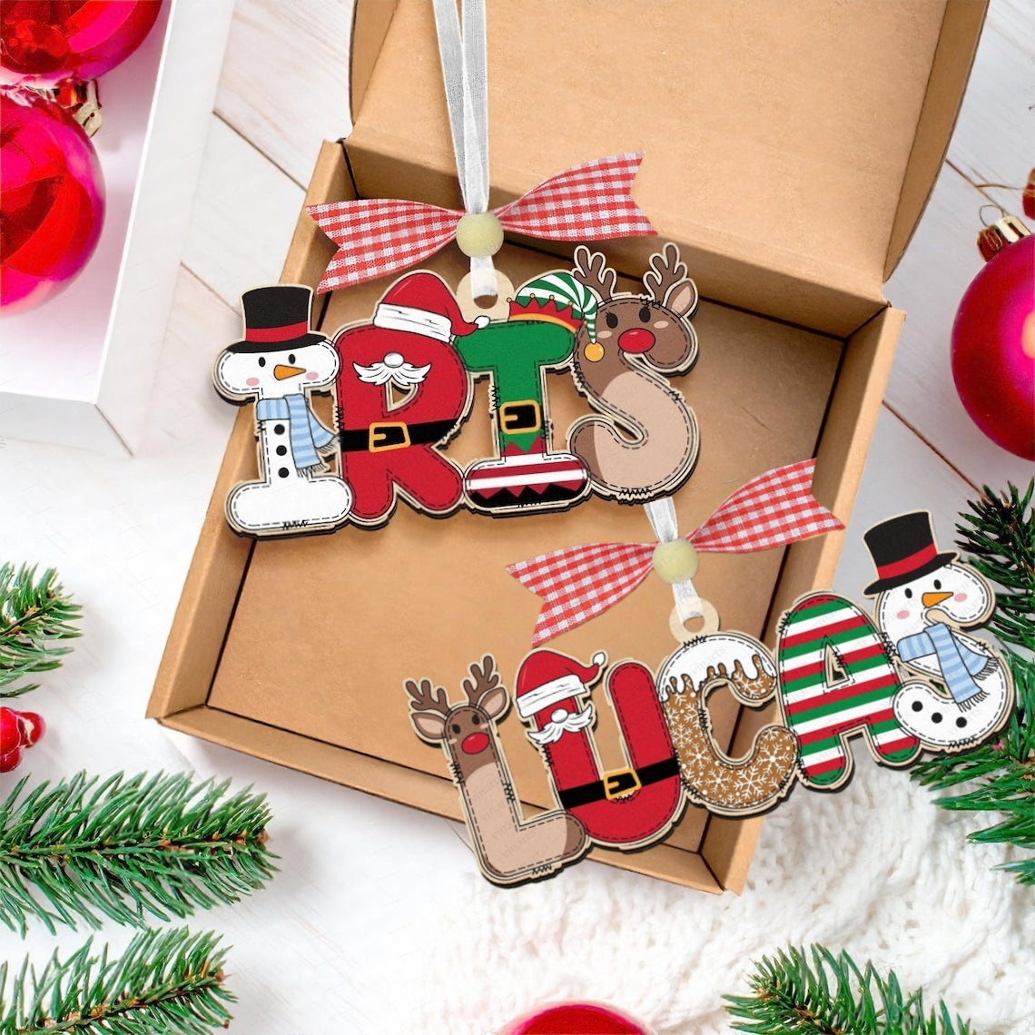 Personalized Acrylic Christmas Letter Ornament 2025 | Festive Holiday Decor