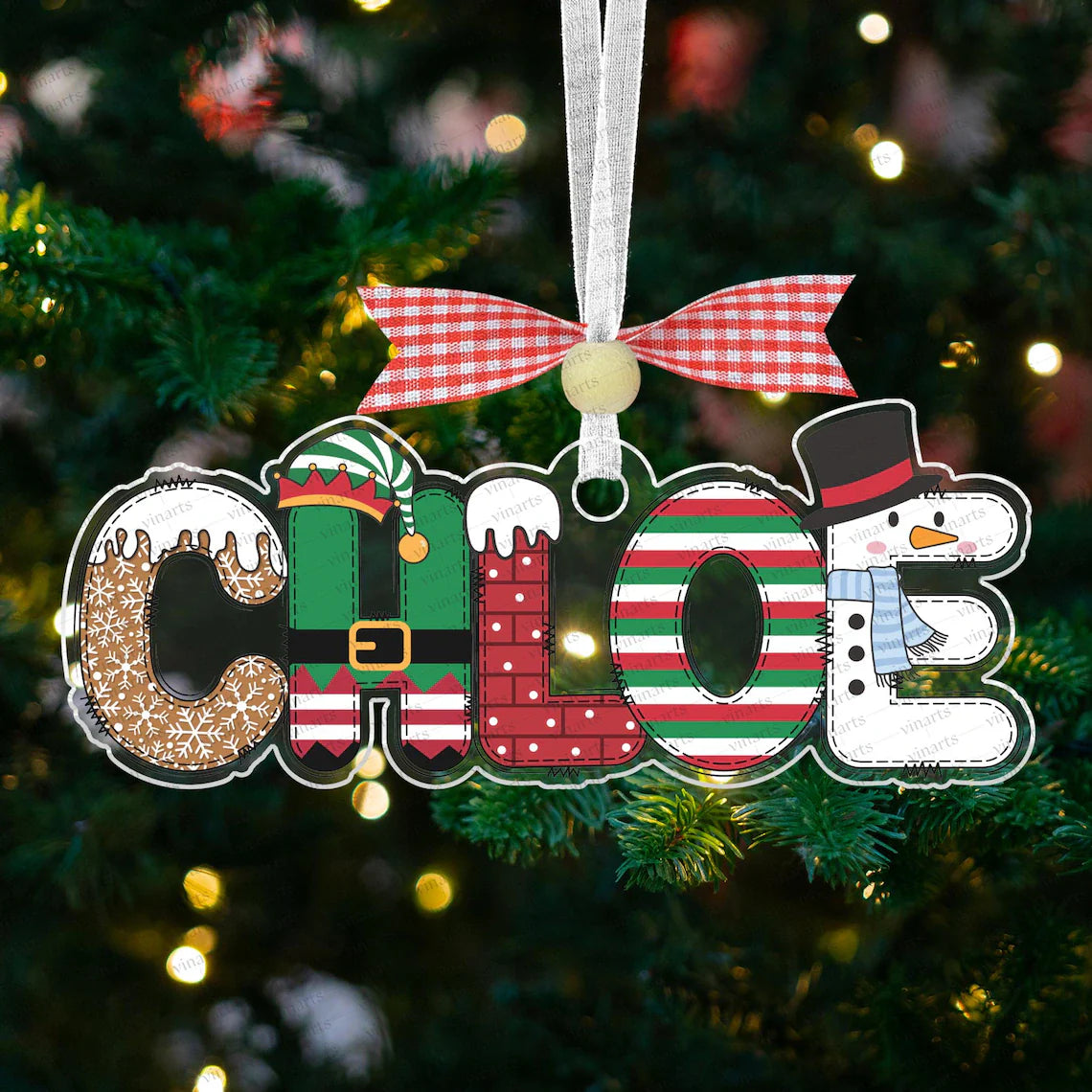 Personalized Acrylic Christmas Letter Ornament 2025 | Festive Holiday Decor